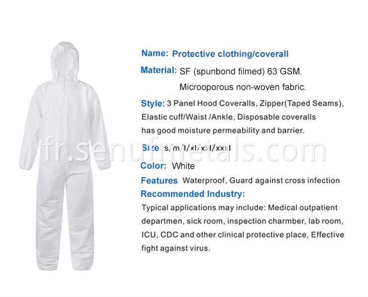 isolation protection suit disposable coverall